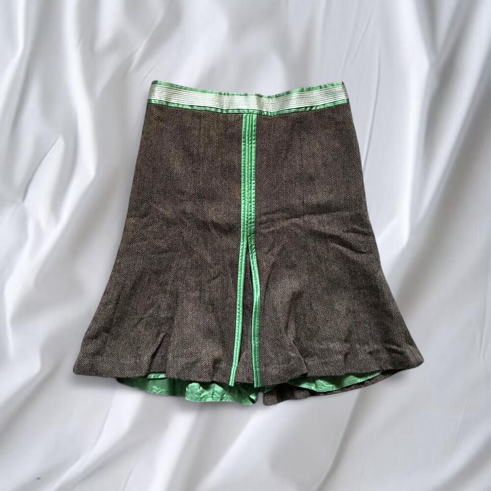 Loft Women's Green and Brown Skirt